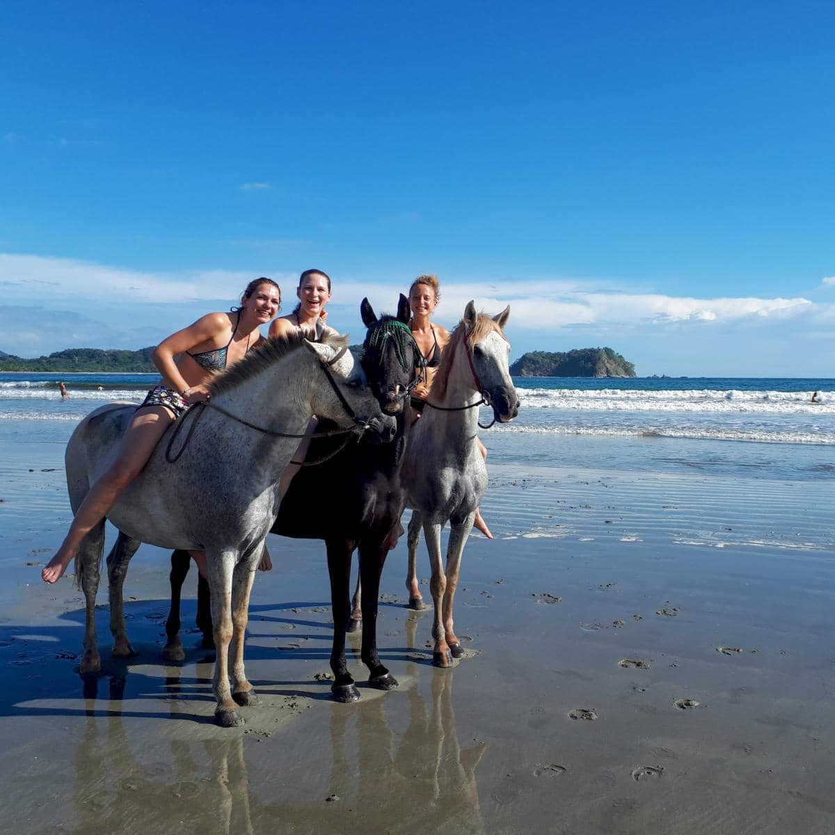 Randonnée à cheval sur la plage costa rica